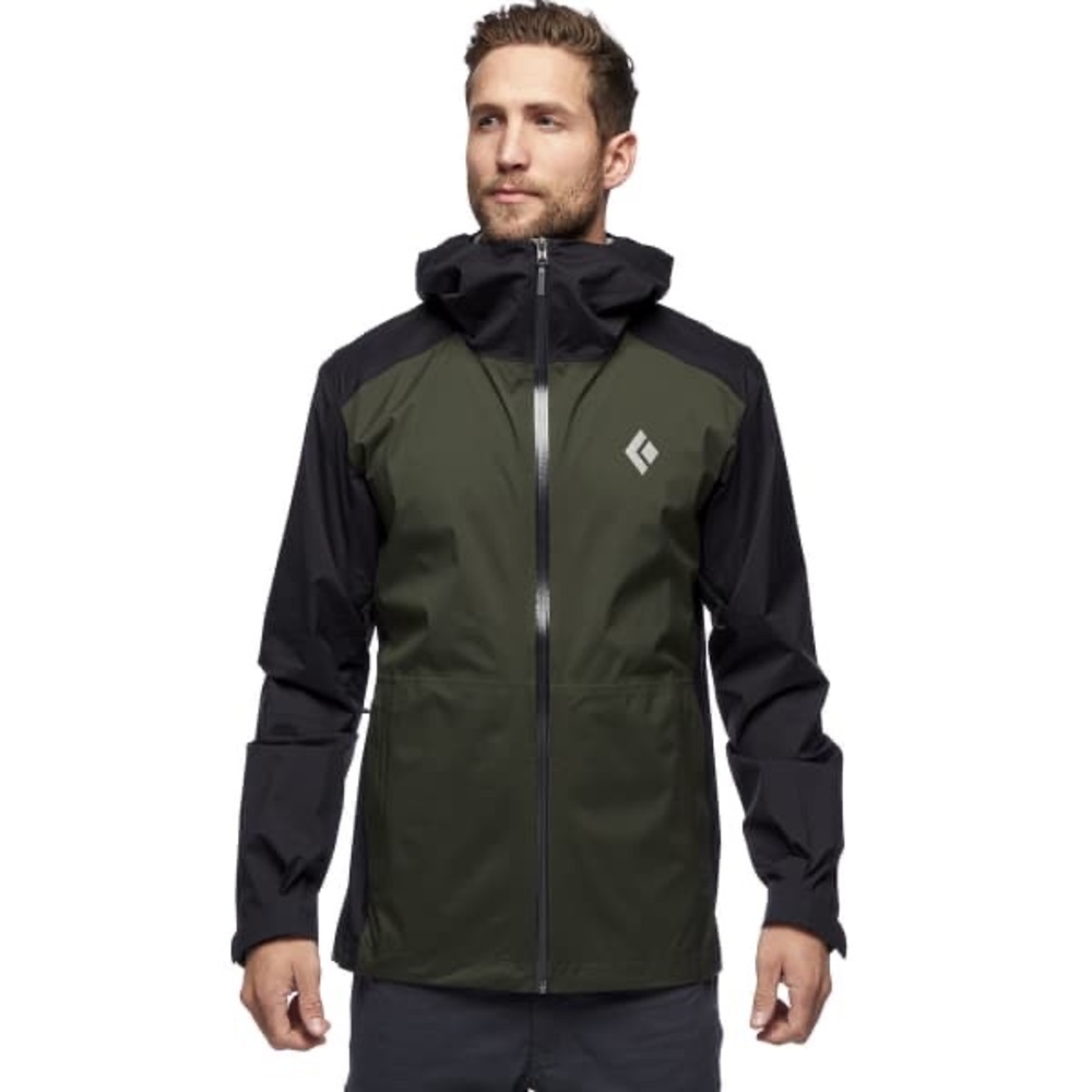 Black Diamond Men’s Stormline Stretch Rain Shell - Cypress & Black
